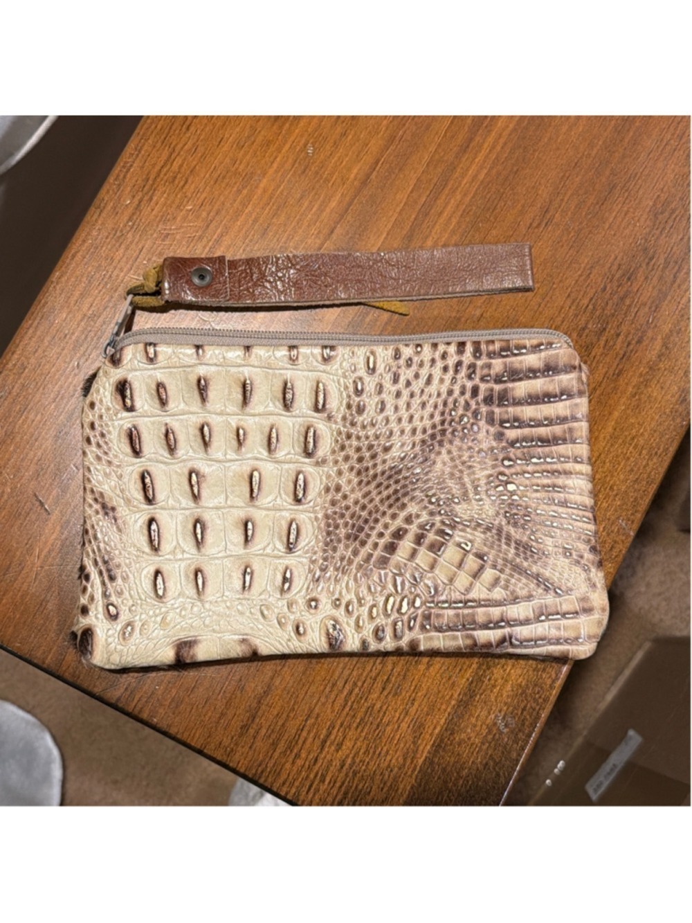 Unbranded Beige Brown Clutch Wristlet